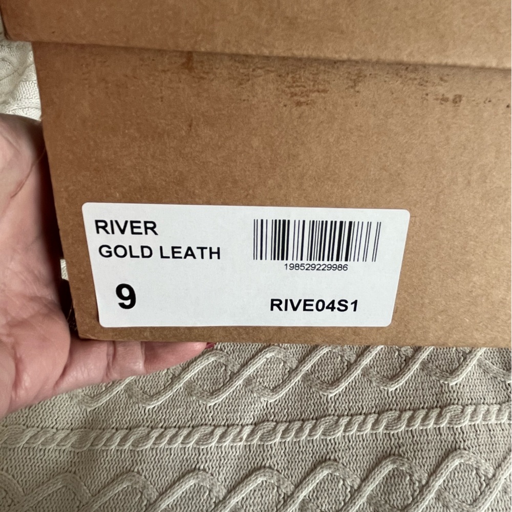 Steve Madden Cork-Textured Platform Wedge Sandals Gold Leather SZ 9 - Picture 7 of 15